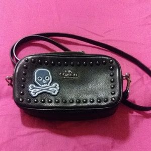 Authentic black leather Coach crossbody